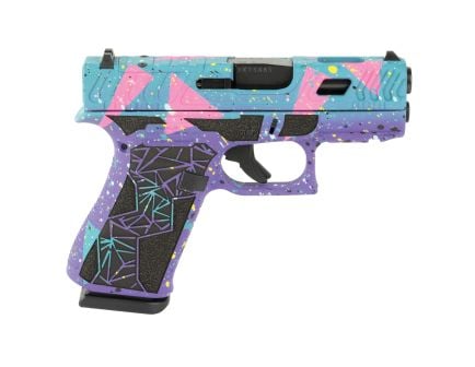 Glock G43X Subcompact 9mm 3.41" 10rds, Purple/Cyan/Pink