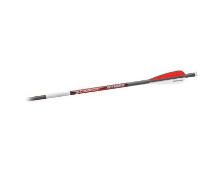 Bloodsport Arrows Witness 20" 10.90 GPI/325 gr 300 Spine Crossbow Arrow, Red/White/Black Pack of 6