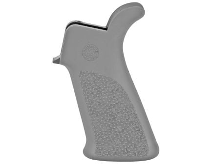 Hogue OverMolded Rifle Grip, Beavertail, No Finger Grooves, Fits AR Rifles, Gray