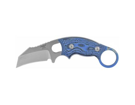 Hogue EX-F03, 2.25" Fixed Blade, Hawkbill Blade, G10 G-Mascus Blue Scales, Black Sheath