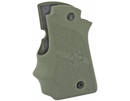 Hogue Rubber Grip with Cobblestone Texture and Finger Grooves, Fits Kimber Micro 9, OD Green