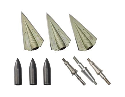 BearX Razorhead 1.12" 2-Blade Double Bevel Broadhead Kit, Green