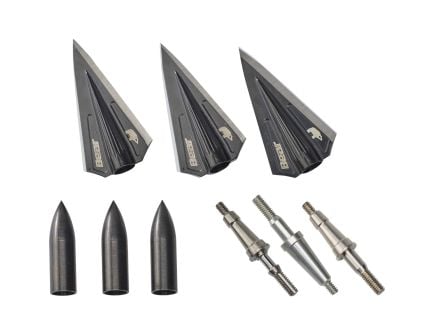 BearX Razorhead 1.12" Single Bevel Broadhead Kit, Black