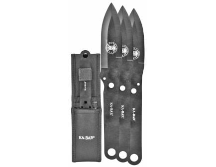 KA-BAR Throwing Knife Set 4" Set of 3 Throwing Knife Fixed Blade Knife, Silver - 1121