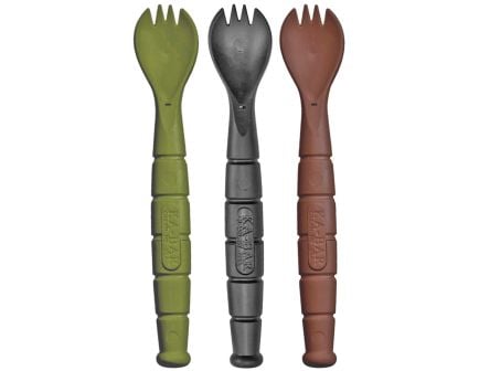 KABAR Field Kit Spork, Survival Tool, Three Pack, Brown Green and Black, Creamid Construction