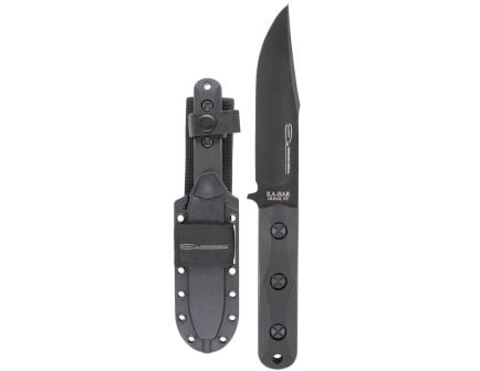 KA-BAR EK Short Clip Point 4.25" Clip Point Fixed Blade Knife, Black - EK50