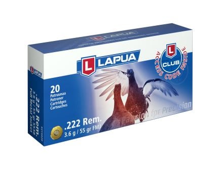 Lapua .222 Remington Ammunition, 20 Rounds FMJ 55Gr - 4315021