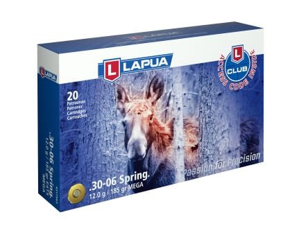 Lapua Mega .30-06 Springfield Ammunition, 20 Rounds JSP 185Gr - 4317563