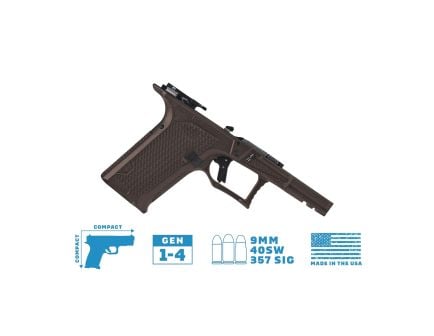 Lone Wolf Dusk 19 CCS Compact/Compact Textured Frame Built Fits Glock Gen 3-4 G19, Brown