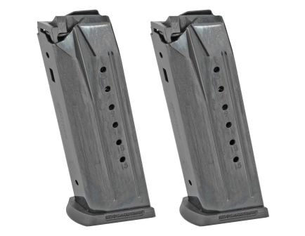 Ruger Magazines, 9mm, 15 Rounds, Fits Ruger Security-9, Steel, Black, 2 Pack