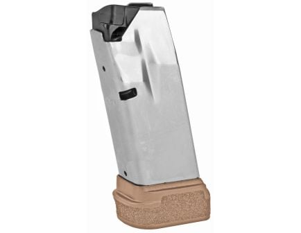 Springfield Magazine, 9mm, 13 Rounds, fits Hellcat, with Flat Dark Earth Base, Stainless, Silver