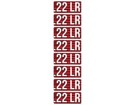 MTM Case Gard .22LR 2.25" L Ammo Caliber Label, Red/White Pack of 8