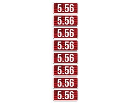 MTM Case Gard 5.56x45mm 2.25" L Ammo Caliber Label, Red/White Pack of 8