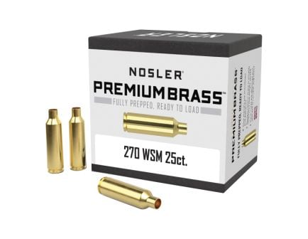 Nosler .270 WSM Large Rifle Premium Brass, 25rds