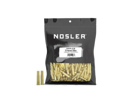 Nosler .22 Hornet Small Rifle Premium Unprepped Bulk Brass, 250rds