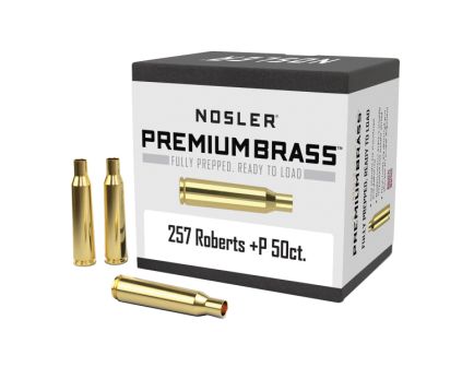 Nosler .257 Roberts +P Large Rifle Premium Brass, 50rds