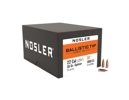 Nosler Ballistic Tip Varmint .22 Cal JBTBT Rifle Bullet, 55 gr 0.224" 1000rds