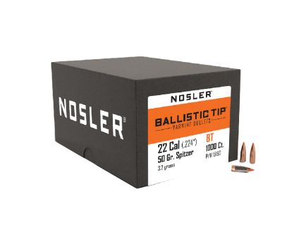 Nosler Ballistic Tip Varmint .22 Cal JBTBT Rifle Bullet, 50 gr 0.224" 1000rds