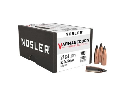 Nosler Varmageddon .22 Cal JPT FB Rifle Bullet, 55 gr 0.224" 250rds
