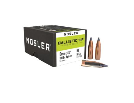 Nosler Ballistic Tip 8mm JBTBT Rifle Bullet, 180 gr 0.323" 50rds