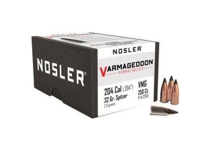 Nosler Varmageddon .20 Cal JPT FB Rifle Bullet, 32 gr 0.204" 250rds