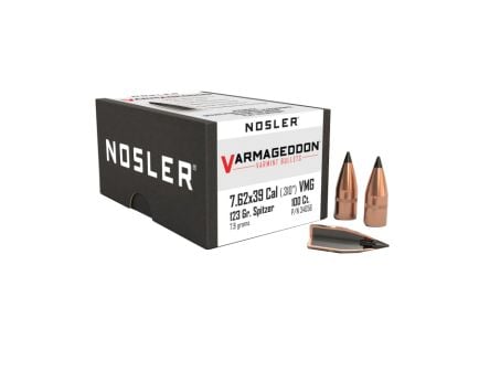 Nosler Varmageddon 7.62x39mm JPT FB Rifle Bullet, 123 gr 0.310" 100rds