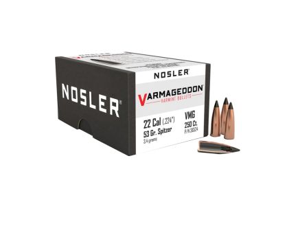 Nosler Varmageddon .22 Cal JPT FB Rifle Bullet, 53 gr 0.224" 250rds