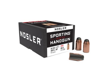 Nosler Sporting Handgun .44 Cal JHP FB Revolver Bullet, 300 gr 0.429" 100rds