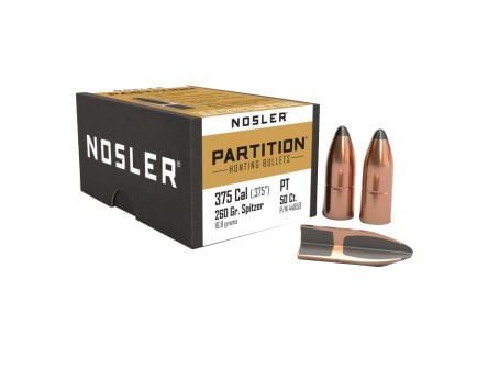 Nosler Partition .375 Cal JFB Rifle Bullet, 260 gr 0.375" 50rds