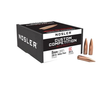 Nosler Custom Competition 8mm JHPBT Rifle Bullet, 200 gr 0.323" 100rds