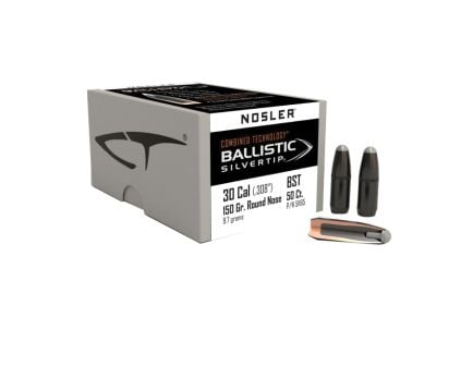 Nosler Ballistic Silvertip .30 Cal JBTBT RN Rifle Bullet, 150 gr 0.308" 50rds