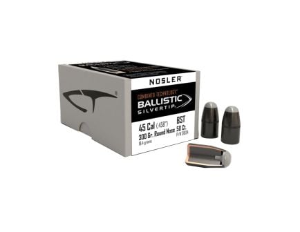 Nosler Ballistic Silvertip .45 Cal JBTFB RN Rifle Bullet, 300 gr 0.458" 50rds