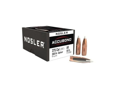 Nosler AccuBond .375 Cal JBTPT Rifle Bullet, 300 gr 0.375" 50rds