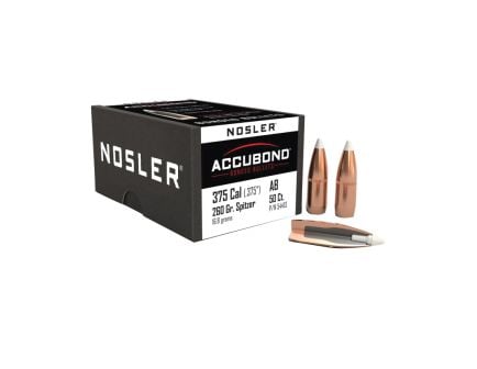 Nosler AccuBond .375 Cal JBTPT Bullet, 260 gr 0.375" 50rds
