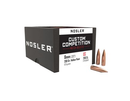 Nosler Custom Competition 8mm JHPBT Rifle Bullet, 200 gr 0.323" 250rds