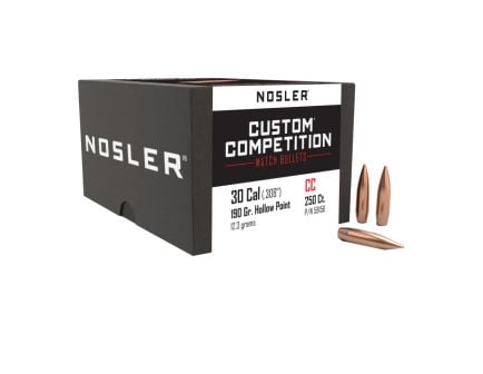 Nosler Custom Competition .30 Cal JHPBT Rifle Bullet, 190 gr 0.308" 250rds