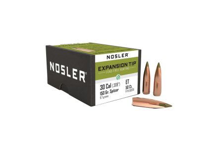 Nosler Expansion Tip .30 Cal CBTPT Rifle Bullet, 150 gr 0.308" 50rds