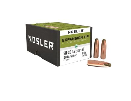 Nosler Expansion Tip .30 Cal CBTPT Rifle Bullet, 150 gr 0.308" 50rds