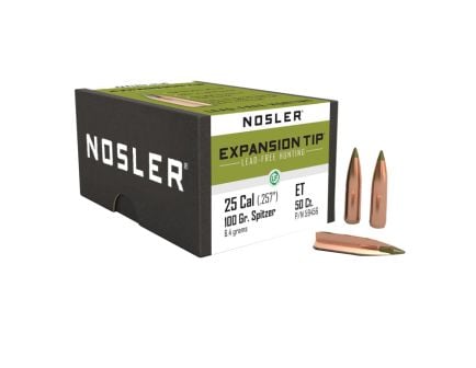 Nosler Expansion Tip .25 Cal CBTPT Rifle Bullet, 100 gr 0.257" 50rds