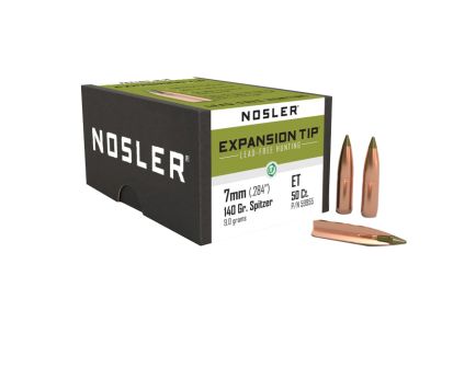 Nosler Expansion Tip 7mm CBTPT Rifle Bullet, 140 gr 0.284" 50rds