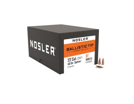 Nosler Ballistic Tip Varmint .22 Cal JBTBT Rifle Bullet, 40 gr 0.224" 1000rds