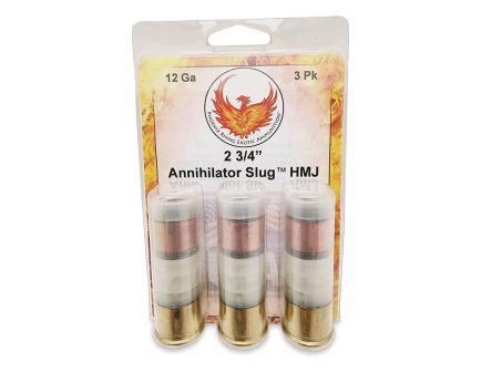 Phoenix Rising Annihilator 12 Gauge Jacketed Shotshell Slug, 485 gr 3rds