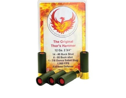 Phoenix Rising The Original Thor's Hammer 12 Gauge FSJ Sabot Slug and Buckshot, 5rds