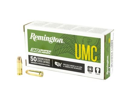 Remington UMC .30 Super Carry Ammunition, 50 Rounds FMJ 100Gr - R20015