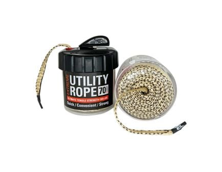 Rapid Rope Mini Canister Tan, Rope In a Can, 70 Feet, Rated for 1100lb, Built-in Rope Cutter