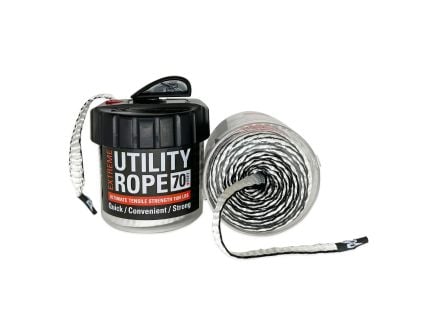 Rapid Rope Mini Canister White, Rope In a Can, 70 Feet, Rated for 1100lb, Built-in Rope Cutter