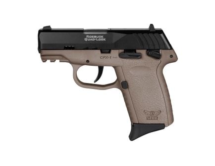 SCCY CPX-1 Gen 3 9mm Pistol, 3.1" Barrel, 3 Dot Sights, Flat Dark Earth, Black - CPX1CBDEG3