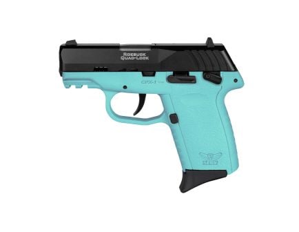 SCCY CPX-1 Gen 3 9mm Pistol, 3.1" Barrel, 3 Dot Sights, SccyBlu, Black - CPX1CBSBG3