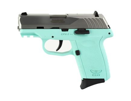 SCCY CPX-2 Gen 3 9mm Pistol, 3.1" Barrel, 3 Dot Sights, SCCYBlu, Slv - CPX2TTSBG3