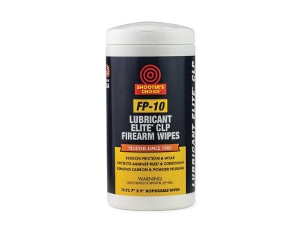 Shooter's Choice FP-10 Lubricant Elite 7" x 9" CLP Wipes, Canister of 75